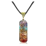 Deepow Anlacocn Healing 7 Chakra Necklace With Rainbow Crystals Orgone Energy Generator For Balancing 7 Chakras, Meditation Yoga Spiritual Jewelry