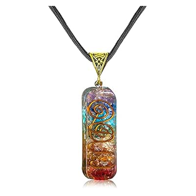 Deepow Anlacocn Healing 7 Chakra Necklace With Rainbow Crystals Orgone Energy Generator For Balancing 7 Chakras, Meditation Yoga Spiritual Jewelry