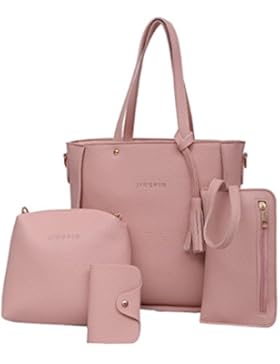 LHWY Mode Frauen Geschenk Set Handtasche Schulter Geldbörsen Taschen Kartenhalter Pu Leder Tasche Bag Brieftasche...