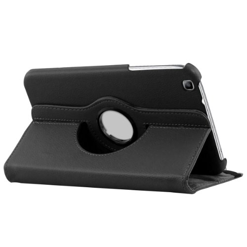 3in1 Set: kwmobile Hülle für Samsung Galaxy Tab 3 8.0 T3100 – 360° Standfunktion Case Tablet Schutzhülle Kunstleder – Smart Cover Tabletcase Schwarz + Folie, kristallklar + Stylus, schwarz - 3