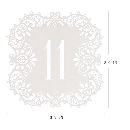 hyalinität & Dora Hochzeit Tisch Zahlen 1–20 Tischkarten für Hochzeit oder Party oder Event - 2