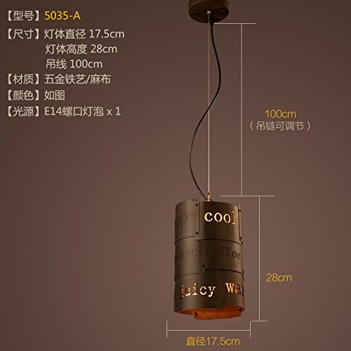 Retro industrial loft American wind chandelier Internet café bar single-head pot Cafe chandelier,5035-A