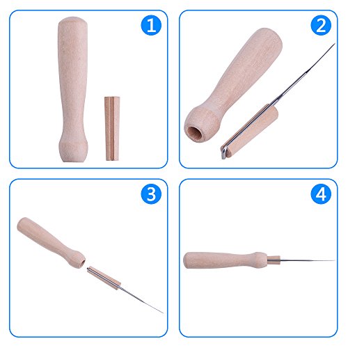 Outus Felting Starter Kit 7 Stück Nadeln mit Holzgriff Felt Tool - 7