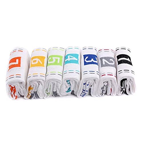 GGG Hommes de Mode 7 Jours Semaine Quotidien Chaussettes en Coton Doux Chaud Chaussettes de Sport 7 Paire/Set (Couleur : Blanc)