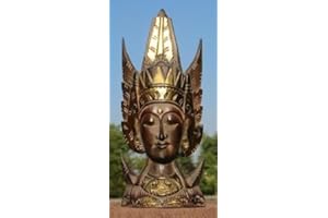 Wogeka - 40 cm Sita Stand Maske - Feng Shui Asien Gold Rama Buddha Maske54