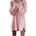 Produktbild Bovake Damen Herbst Winter Frauen Seite Reißverschluss Chunky Strickjacken Baggy Pullover Pullover Tops Kleid (L, Pink)