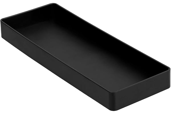 Amazon Basics Organiseur en plastique à accessoires Petit format Rectangulaire, 23.9 x 8.4 x 2.5 cm, Noir