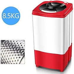 LLMLCF Mini Lave-Linge, Lave-Linge Portable, Niveau d'eau réglable, Automatique et Compact centrifugeuse, centrifugeuse avec Pompe de refoulement, Appartement, hôtel,Rouge