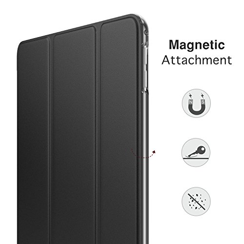MoKo Hülle für Neu iPad Pro 12.9 2017 – PU Leder Tasche Schutzhülle Schale Smart Case mit Translucent Rücken Deckel, mit Auto Schlaf / Wach Funktion und Stanfunktion für Apple New iPad Pro 12.9 Zoll 2017 Tablet, Schwarz - 8