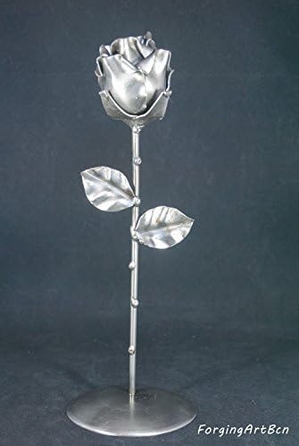 Forging Art Bcn® Hand Forged Eternal Wrought Iron Rose - Gift for Valentine's Day, Mother's Day, 6th Year Wedding Anniversary (Personalised)