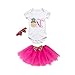 Produktbild Für Baby 1. Geburtstag, saihui Baby Girl Party Outfits Tutu Prinzessin Schleife Strampler + Rock + Stirnband Set, rot