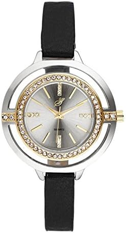 Jean al0275-3 Bellecour – Ladies Watch – Analogue Quartz – Silver Dial – Black Leather Strap