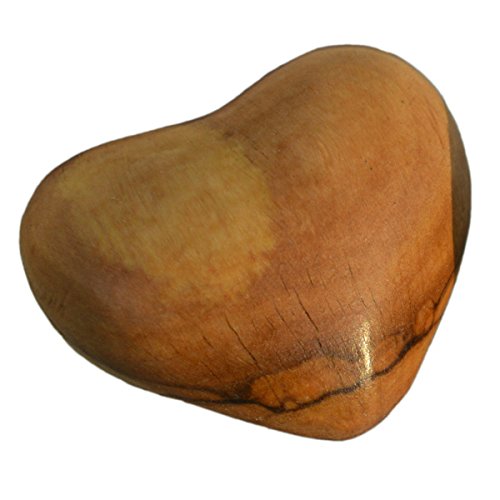 Handschmeichler Holzherz 5cm – Holz Handschmeichler Herz Olivenholz hergestellt in Bethlehem - 2
