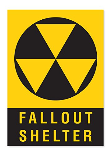 Preisvergleich Produktbild Fallout Shelter Sign – Selbstklebendes Vinyl Aufkleber Sicherheit