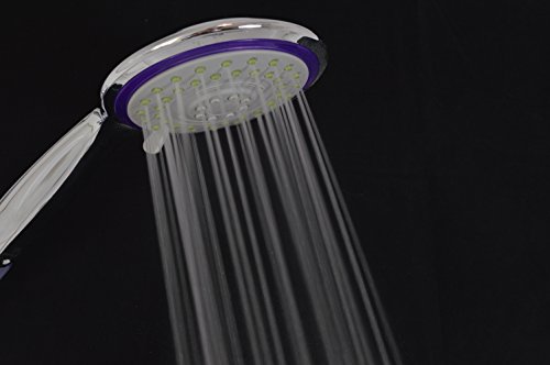 Puralux ECO 170 Purple – Wassersparender Duschkopf mit 3 Strahlarten. Das Venturiprinzip reichert das Duschwasser mit Sauerstoff an und sorgt so für ein erfrischendes Duscherlebnis mit einem dennoch kraftvollen Strahl & senkt dabei auch noch Wasser- und Heizkosten um bis zu 70% (jenach bestehenden Druckverhältnissen) - 3