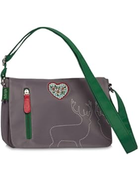 Fabrizio Trachtentasche grau mit Edelweißmotiv Umhänger