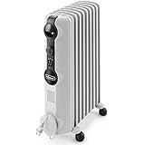 De'Longhi TRRS0920 Radiatore Ad Olio Elettrico, 9 Elementi, Risparmio Energetico, Calore A Lungo, Manopole Intuitive, Per Amb