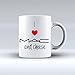 Produktbild cbuyncu I Love Mac und Käse ROT HERZ Reise Keramik Milch Tasse 11 Oz Kaffee Tassen, Tassen Tee Persönlichen Geschenk für Frauen, Männer, Kinder, ihm, Ihr, Vater, Sohn, Tochter, Mutter, Freunde Office Supply Valentine 's Day