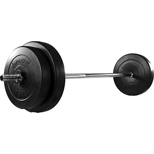 MOVIT® Langhantel Set 30 kg, Stange verchromt und gerendelt mit Sternverschlüssen - 4