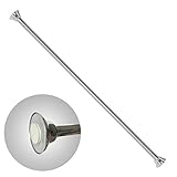 RH Art RH Duschvorhangstange Teleskop ohne Bohren aus Chromstahl 104-183 cm