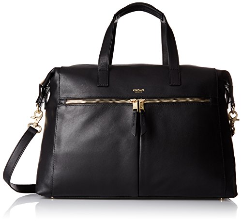 Knomo Audley 14 Slim Brief Leather, Black, 20-101-BLK (Leather, Black Mayfair Luxe)