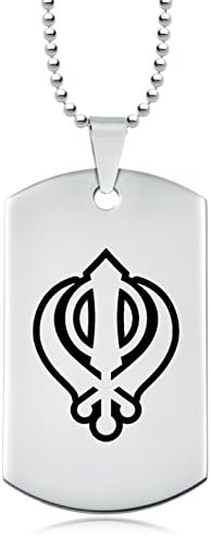 Personalised Jewellery Ltd Khanda Symbol Dog Tag, Stainless Steel LA