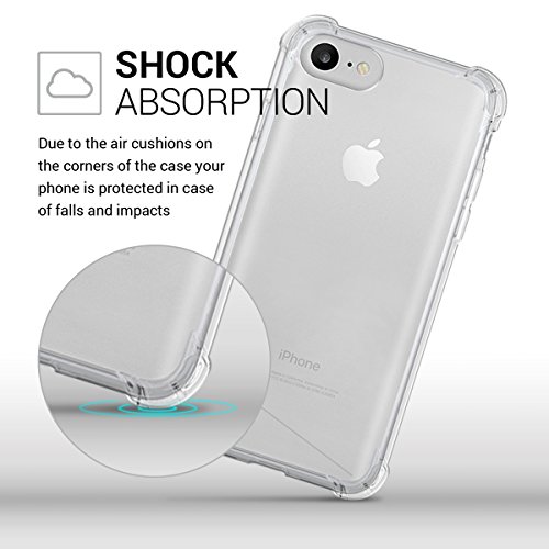 kwmobile Funda Transparente para Apple iPhone 7 8 Carcasa de Silicona TPU con protecci  n en Las Esquinas - Funda Protectora Fina y Transparente para Smartphone Carcasa en Transparente