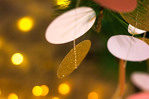 SUNBEAUTY 3 Meter Circle Garland Rund Girlande Geburtstag Deko (Gold Rosa Weiß) - 4