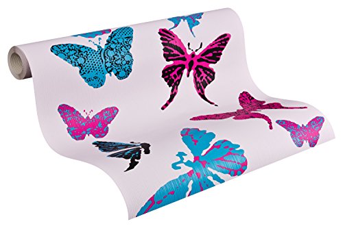 A.S. Création Tapete Boys & Girls 5 Papiertapete Kindertapete 10,05 m x 0,53 m blau schwarz lila 936342