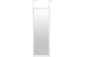 BD ART Specchio per Porta Rettangolare, Colore Bianco 36x126 cm