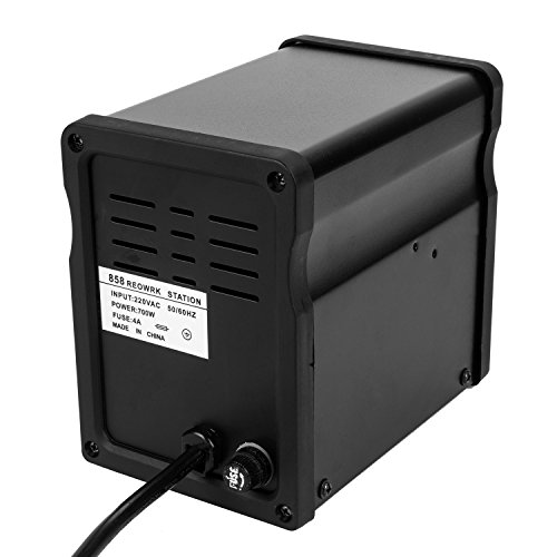 Uvistar 858D Lötstation Klein Entlötstation Digital Temperaturgeregelt Regelbar Heissluftpistole Set Profi für Platinen Handy Mobil mit Temperaturanzeige 100~450℃ LED Digitalanzeige 700W mit Zubehör - 3