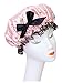 Moolecole Fashion Women's Bow-knot Waterproof Double Layer Shower Cap Floral Bathing Cap Spa Shower Hat