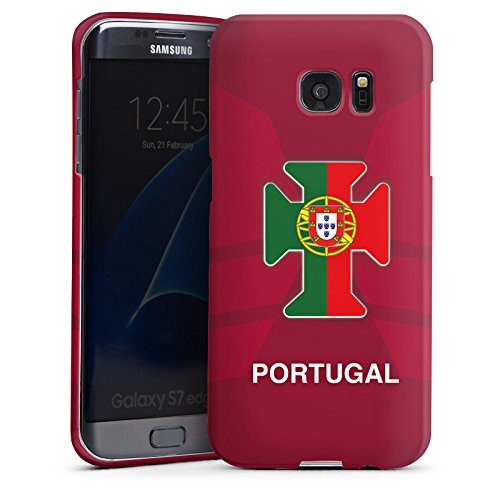 Samsung Galaxy S7 Edge Hülle Premium Case Schutz Cover Portugal EM Trikot Fußball Europameisterschaft