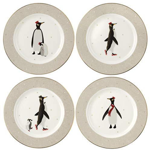 Sara Miller para Portmeirion SMPE78987-XG Juego de platos para tartas S/4, porcelana
