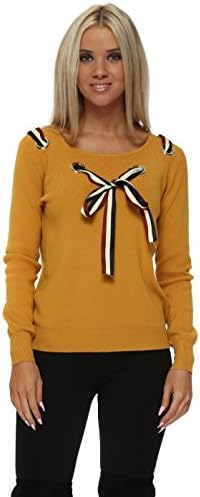 Laetitia Mem French Bow Loop Front Mustard Jumper One Size Mustard