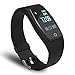 Produktbild Fitness Tracker, POOPHUNS Fitness Armband mit Pulsmesser, Bluetooth Aktivitätstracker mit Herzfrequenzmesser, Kalorienzähler, Schlaf-Monitor, Touchscreen für iOS und Android Handy(Schwarz)