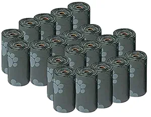 PETS EMPIRE 20 Roll Dog Poop Bags Extra Thick and Strong Leak Proof Poop Bags for Dogs Unscented (Black) Waste Bag 300 Counts