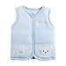 Monvecle Baby Organic Cotton Warm Vests Unisex Infant to Toddler Light Padded Waistcoat Lt.blue 9-12m