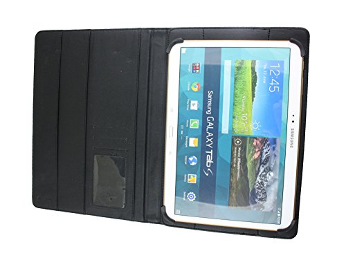 Emartbuy® Denver TIQ-11003 10.6 Zoll Tablet Universalbereich ( 10 – 11 Zoll ) Jahrgang Streifen Blau Multi Angle Exekutiv Folio Mappen Kasten Abdeckung mit Kartensteckplätze + Eingabestift - 4