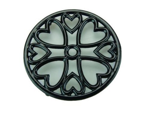 détail Apollo Housewares 9251 Dessous de plat en fonte Mini rond noir