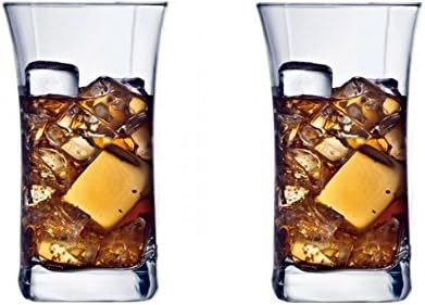GEO Glasses 360ml Set of 2 Stylish highball cocktail water juice glasses