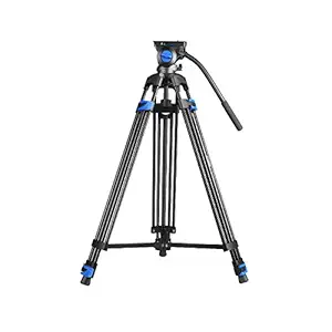 DIGITEK (DPTR-620VD) (193 CM) Heavy Duty Video Tripod | Aluminum Alloy with 3 Way Head Adjustable Pan | For DSLR Cameras & Video Camcorders | Maximum Operating Height: 6 Feet | Maximum Load Upto: 10 kgs (Black)