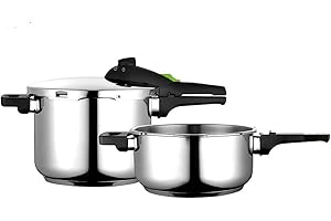 Fagor Rapid Xpress szybkowar 6 + 4 litry, indukcyjny, super szybki ekspresowy, stal nierdzewna 18/10, wszystkie rodzaje kuchenek, dno termosu dyfuzora, 2 poziomy ciśnienia, 5 systemów bezpieczeństwa