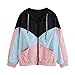 Produktbild Damen Kapuzenpullover Winter Frauen Kapuzenjacke Langarm Patchwork mit Kapuze Reißverschluss Taschen Casual Sport Mantel SanKidv