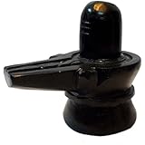 Pooja Creation Black Marble Shivling for Home Temples - 6 Inch