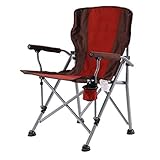 YCDJCS Chaise pliante capacité de charge élevée extérieur Chaise pliante 210 kg avec Porte-gobelet et sac de rangement (Color : Red, Size : 95 * 58 * 58cm)