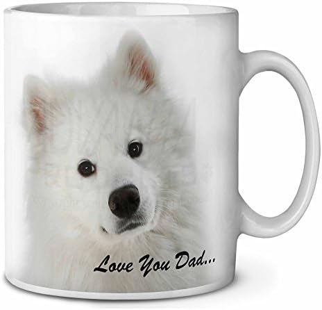 Advanta Group Samoyed 'Love You Dad' Sentiment Ceramic 10oz Coffee Mug/Tea Cup Printed Full Colour Ref:DAD-116MG