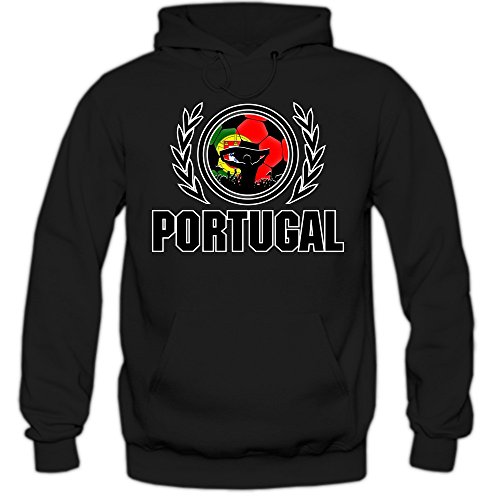 Portugal EM 2016 #2 Hoody | Fußball | Herren | Trikot | Nationalmannschaft, Farbe:Schwarz (Black F421);Größe:M