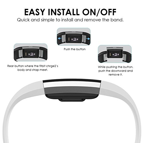 Kutop für Fitbit Charge 2 Armband,TPU weiches Silikon sports Ersetzerband Silikagel Fitness verstellbares Uhrenarmband für Fitbit Charge 2 - 5