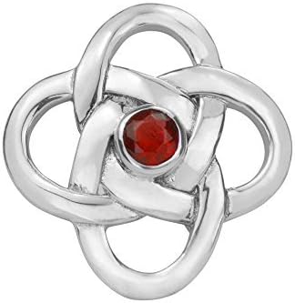 Celtic Silver Brooch with a Garnet colour stone